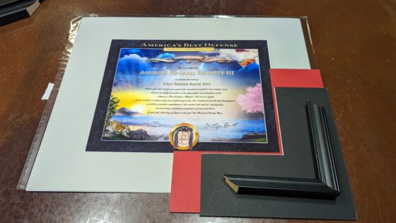 my black belt certificate