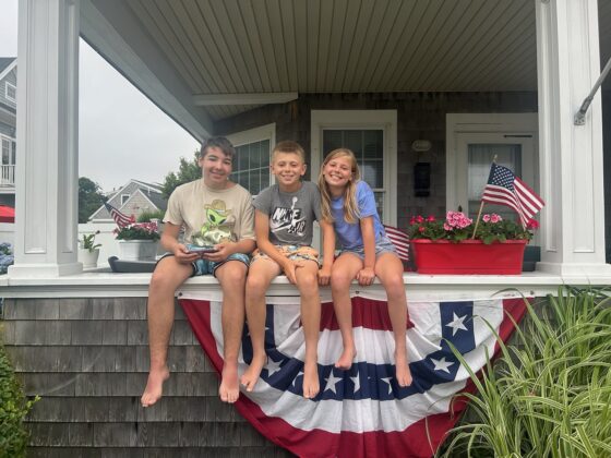 cousins on the porch