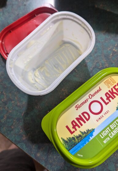 empty butter container