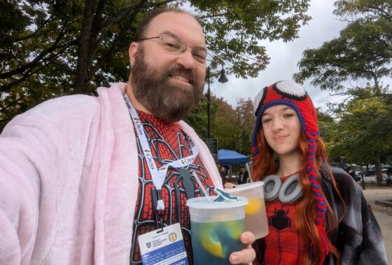 Dad and Daughter Getting Lemonade