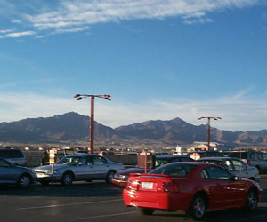 The view from the Hertz parking lot.