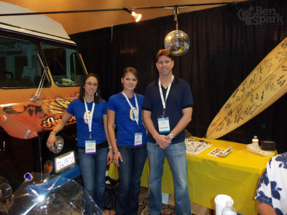 The Antonia's Nuts Team with the Celebrity Surfboard and Nut Truck