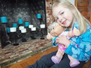 Eva with Katy Emily her Cabbage Patch Kid