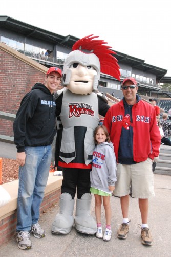 The Hot Dog Man and family with the Nashua Silver Knight