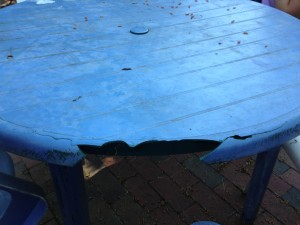 Our Busted Plastic Table