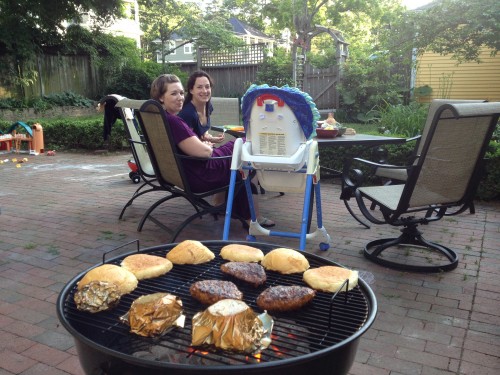 Grilling up a storm, there are going to be many more nights of this in this Patio Set.