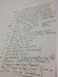 The Success is Not and Option Set List from June 1, 2012