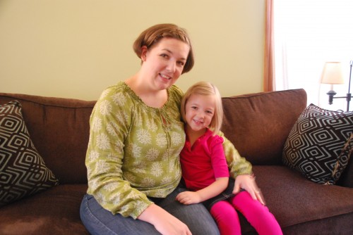 Allison and Eva on 1st Day of School 2012