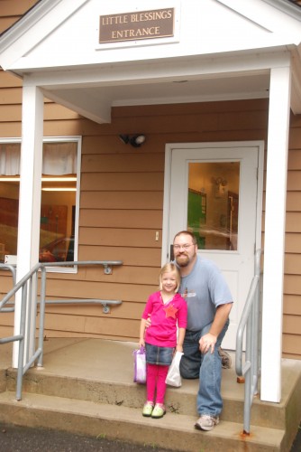 Eva and Daddy on 1st Day of School 2012