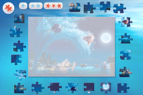 Put together puzzles from Finding Nemo movie scenes