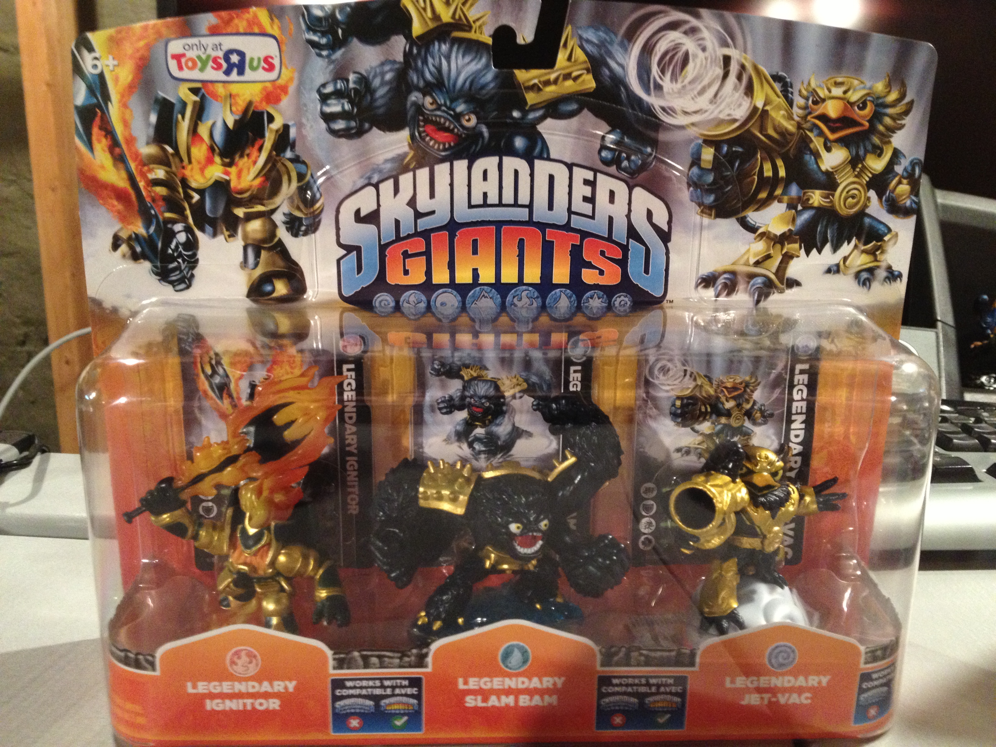 Legendary Skylanders Giants Figures - Slam Bam, Jet Vac and Ignitor