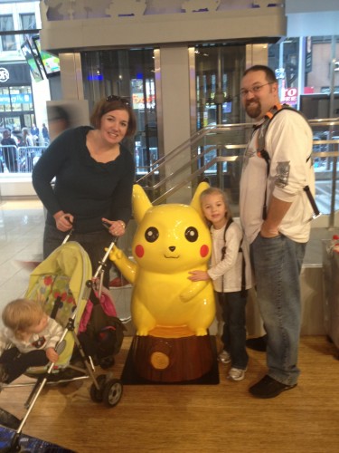 At Nintendo World with Pikachu