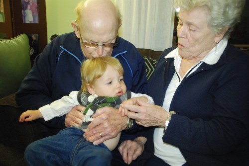 Andrew with his Great-Grandparents