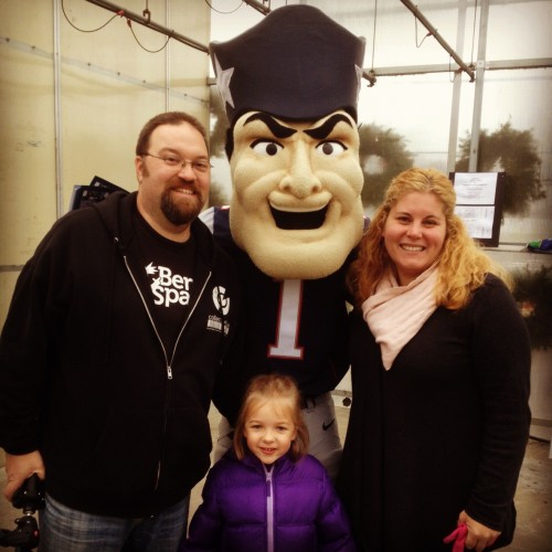 Eva and I with Pat the Patriot and Sarah Achin