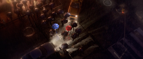 "THE BLUE UMBRELLA"  (Pictured) BLUE and RED. ©2013 Disney•Pixar. All Rights Reserved.