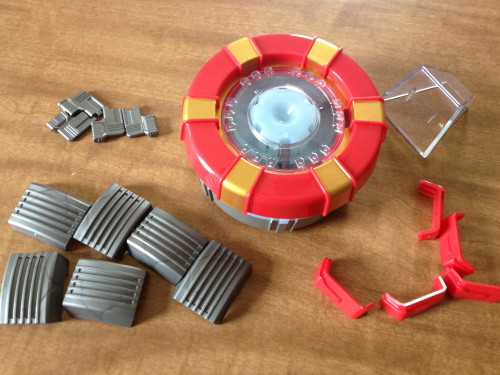 All the Pieces from The Iron Man Arc Reactor Kit from Uncle Milton 