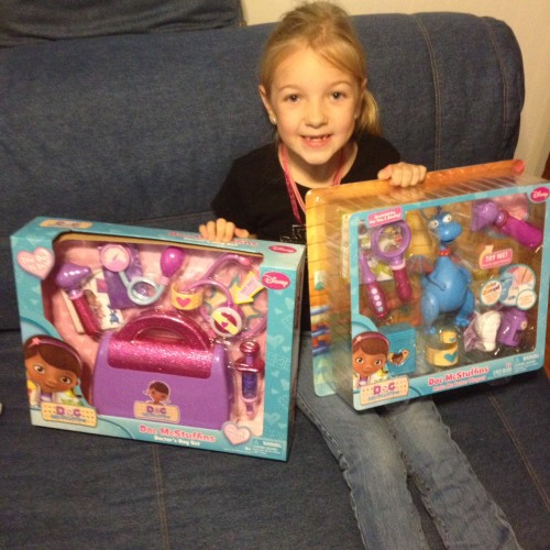 Eva with Doc McStuffins Toys