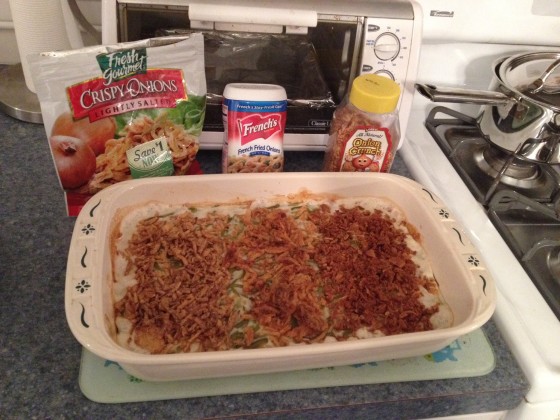 The finished Green Bean Casserole