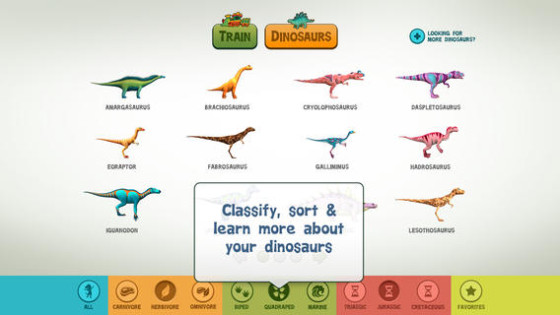 Search for a specific dinosaur