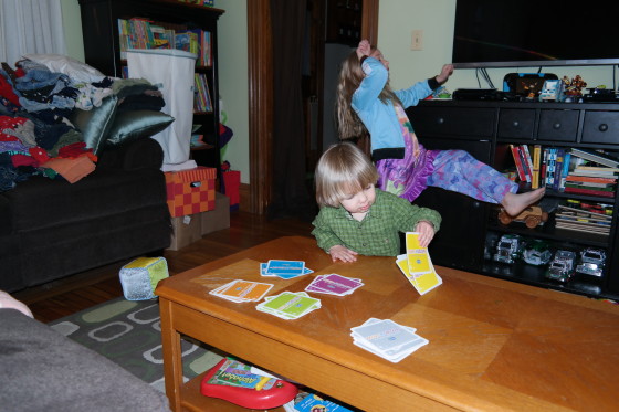 Andrew Peeking at Cards, Eva dancing