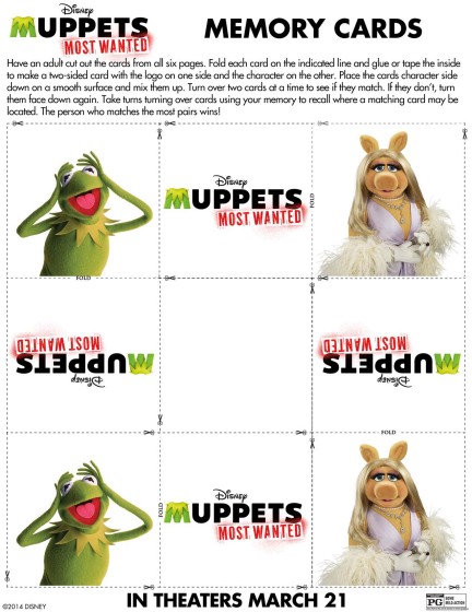Muppets Most Wanted Memory Cards