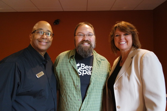 Met with Phil Cunningham, General Manager, Great Wolf Lodge New England and Kim Schaefer, CEO, Great Wolf Resorts at the Great Wolf Lodge Grand Opening