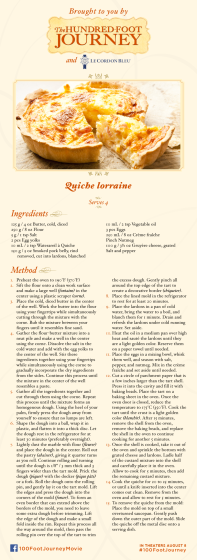 Quiche Lorraine Recipe  - A Recipe from The Hundred-Foot Journey