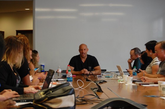 Vin Diesel talks with the bloggers about playing Groot