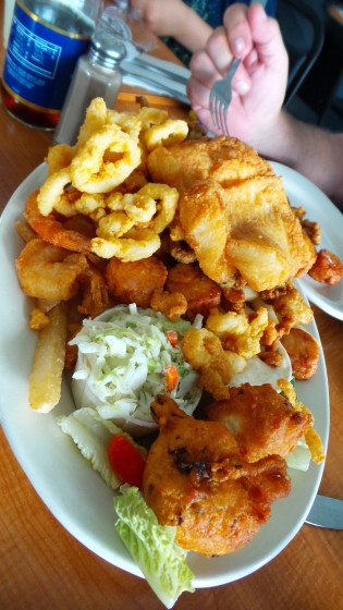 Fisherman's Platter at Evelyn's Drive In