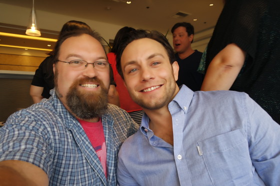 With Jonathan Sadowski who plays Josh Kaminski from Young and Hungry