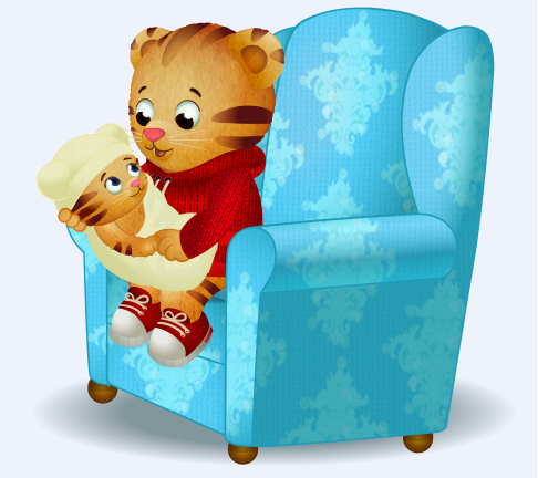 Daniel Tiger with new Baby Sister