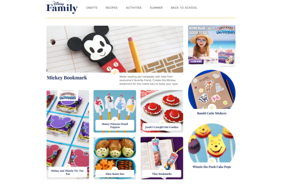 Disney Family Page Screenshot
