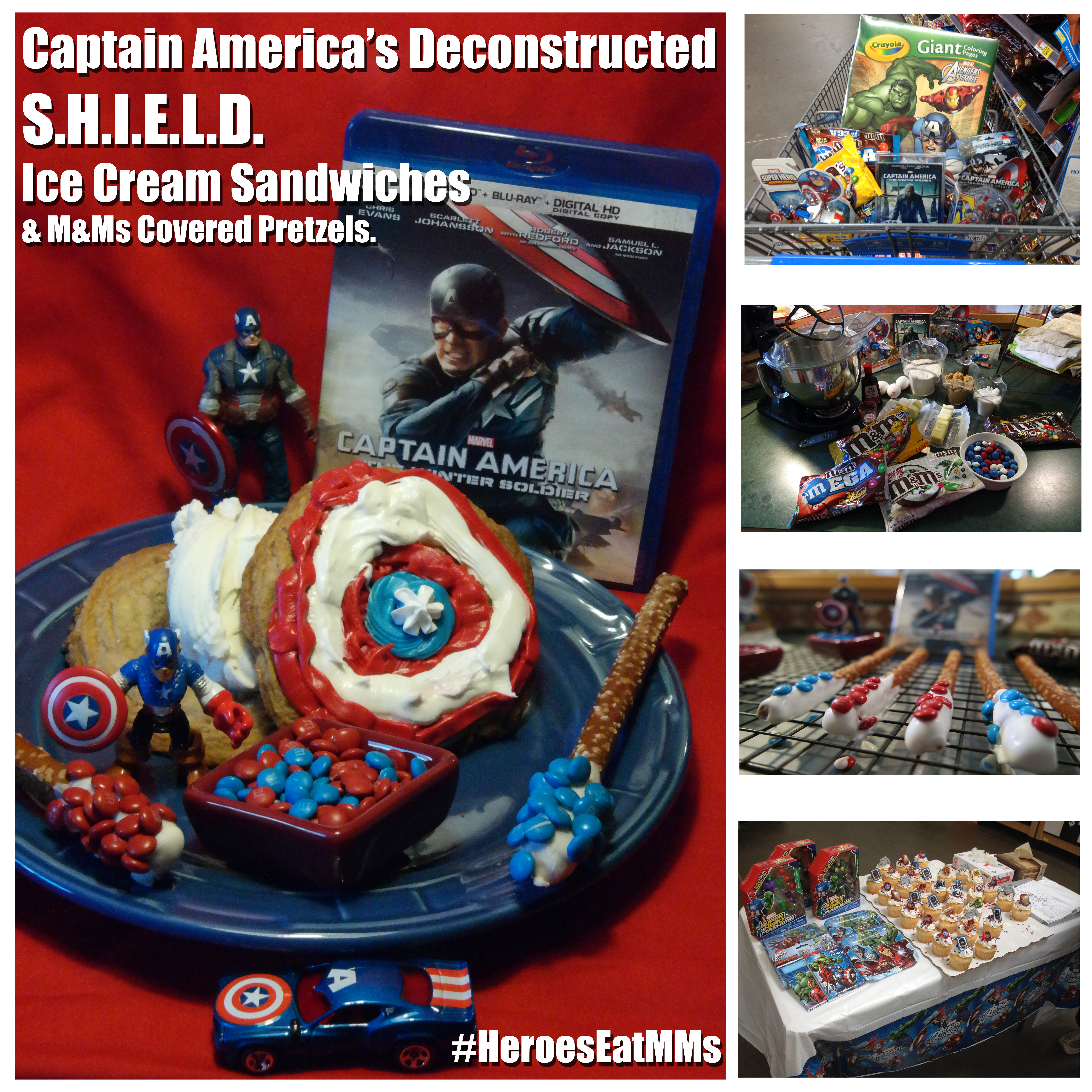 #HeroesEatMMs with Captain America’s Deconstructed S.H.I.E.L.D. M&M’s Cookie Ice Cream Sandwiches