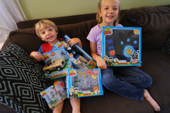 The Kids with their Wild Kratts Toys