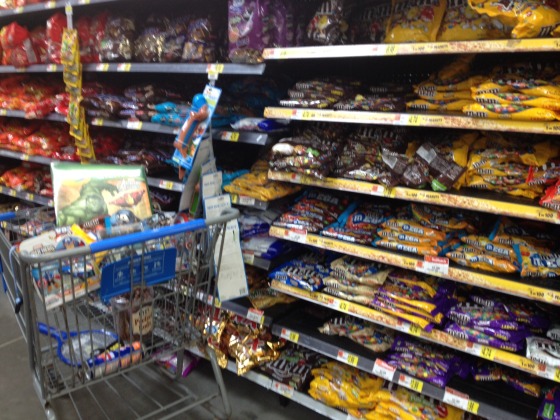 M&Ms aisle at Walmart - #HeroesEatMMs #CBias #CollectiveBias #Shop