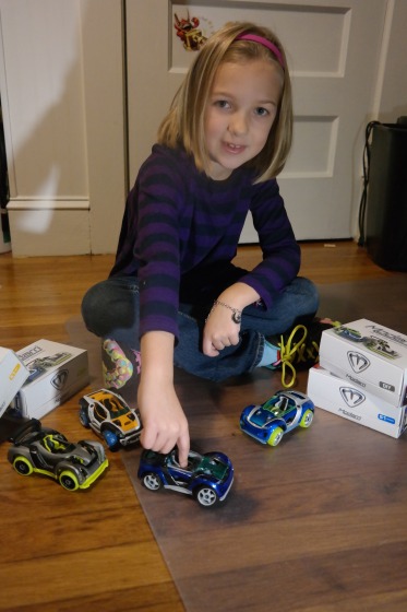 Eva with the cars