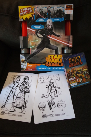 Ready to enjoy Star Wars Rebels with the DVD, coloring Pages and the Inquisitor's Lightsaber - #SparkRebellion