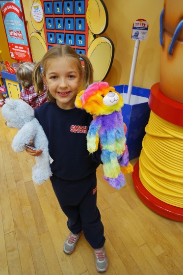 Eva Chooses the Build-A-Bear for our donation