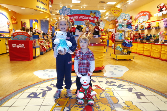 The Kids after our Build A Bear Trip