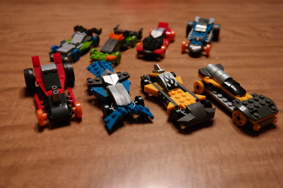 The completed 8 racers