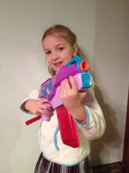 Eva with the Nerf Rebelle Rapid Red