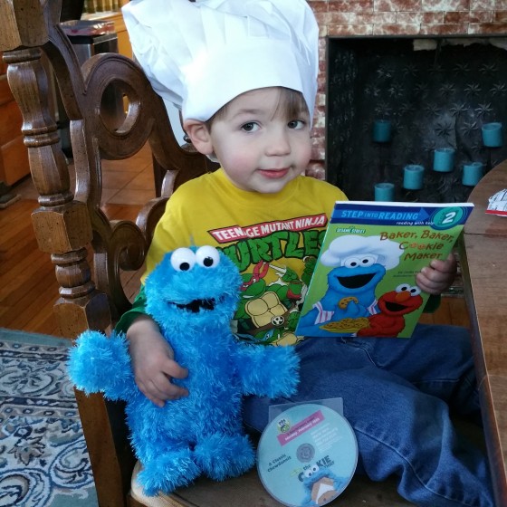 Andrew with Cookie Monster Items