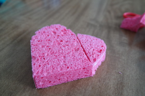 Sponge Painting Heart