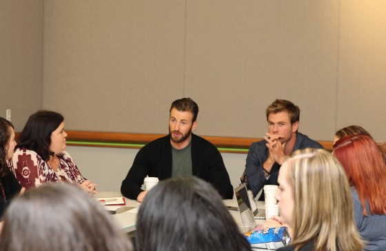 Chris Evans and Chris Hemsworth Blogger Interview 3