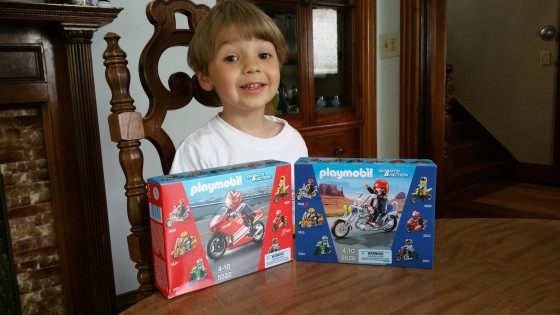 Andrew Excited about the Playmobil Motorcycles