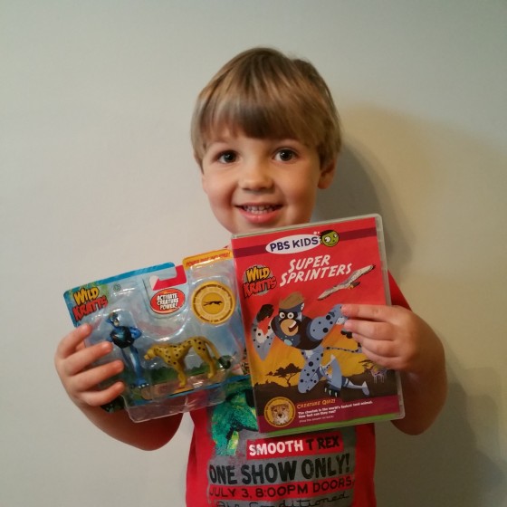 Andrew with the Wild KRatts Super Sprinters and Wild Kratts Toy