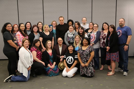 Paul and James with 25 #AvengersEvent Bloggers - Photo Credit - Disney