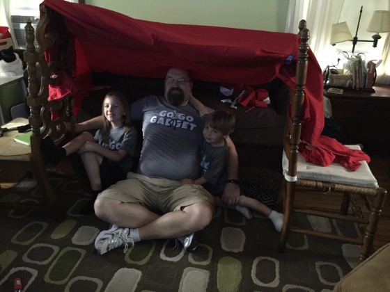 Inside our Fort in the Living Room