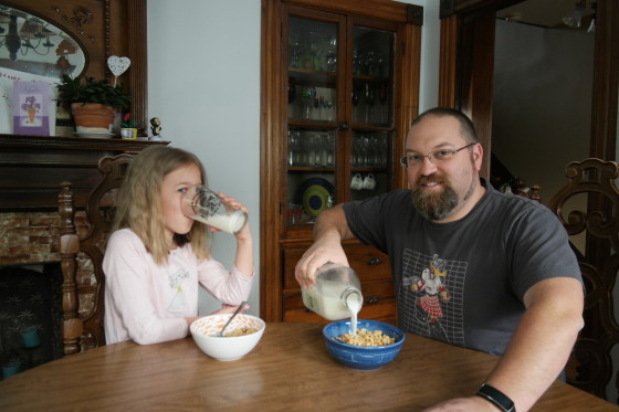 Having some Milk with Breakfast cereal