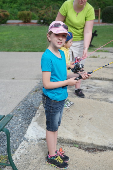 Eva and Andrew Fishing at the Sportsman's Club